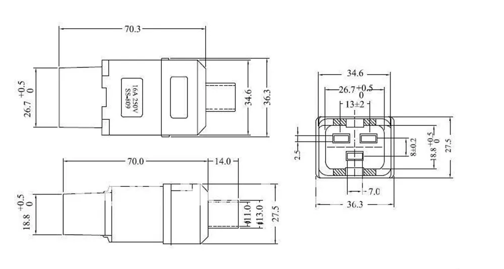 Rewirable PDU 16A 250VAC IEC 320 C 19 штекер C19 сделай сам разъем гнездовой Разъем #|connector iec|connector