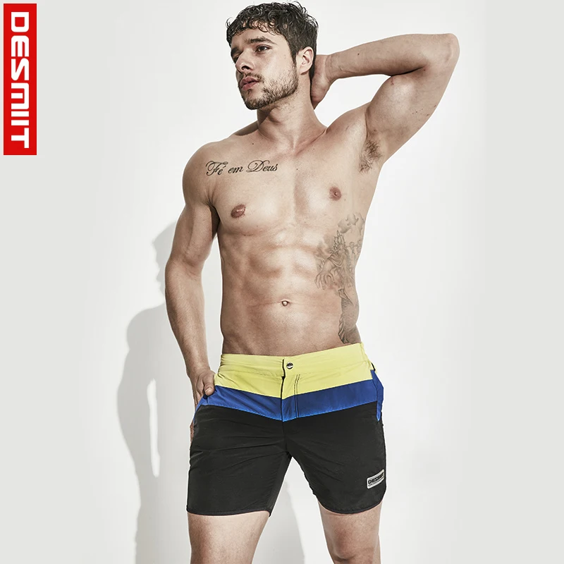bermudas tronco swimwear maiô patchwork revestimento masculino