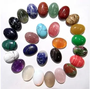 

25mm*18mm Natural Stone tiger eye Turquoises Quartz Crystal Oval Cabochon pendant for diy tiger eye Jewelry making necklace20pc