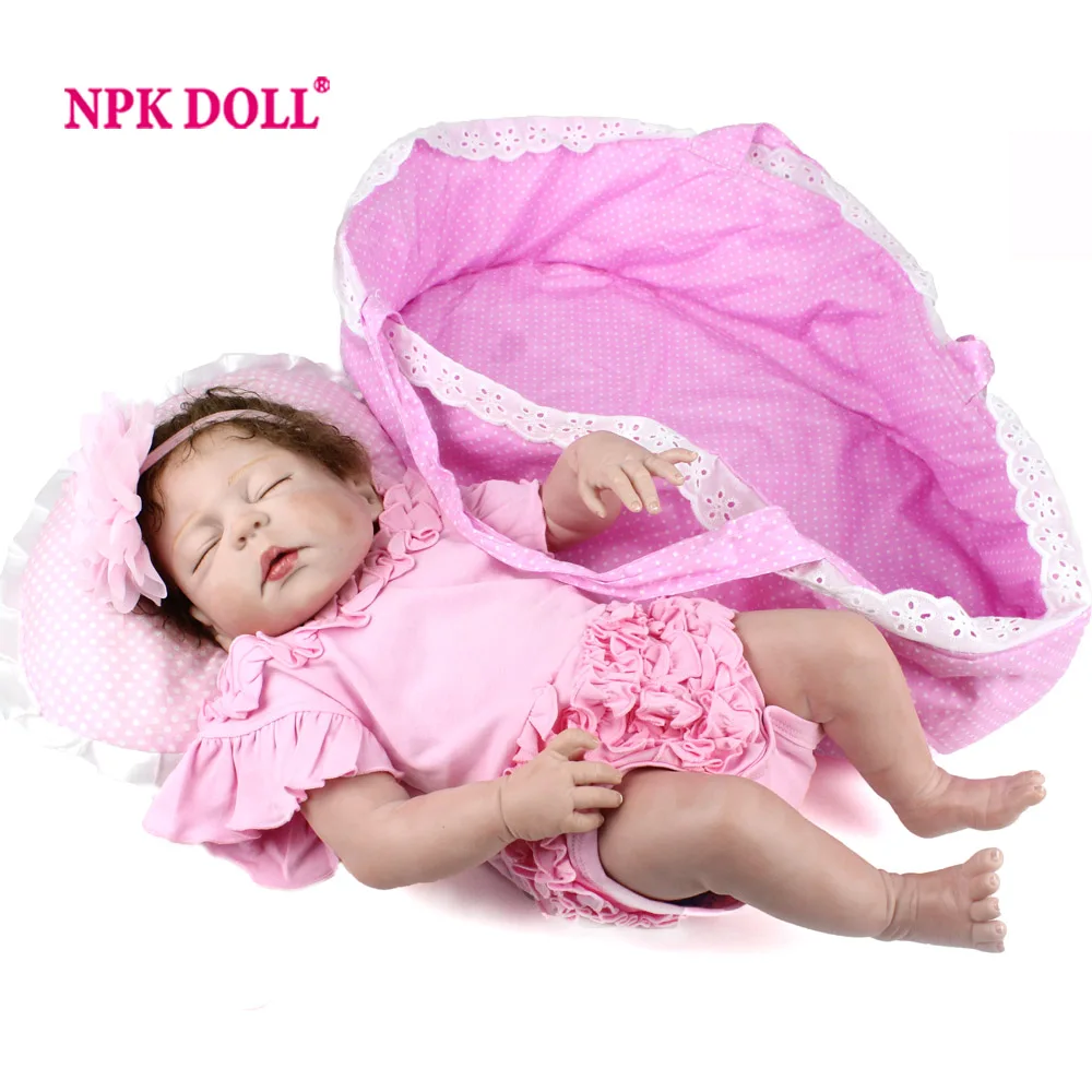 NPKDOLL 22 дюймов новая мода всего тела виниловая Новорожденные куклы спальный