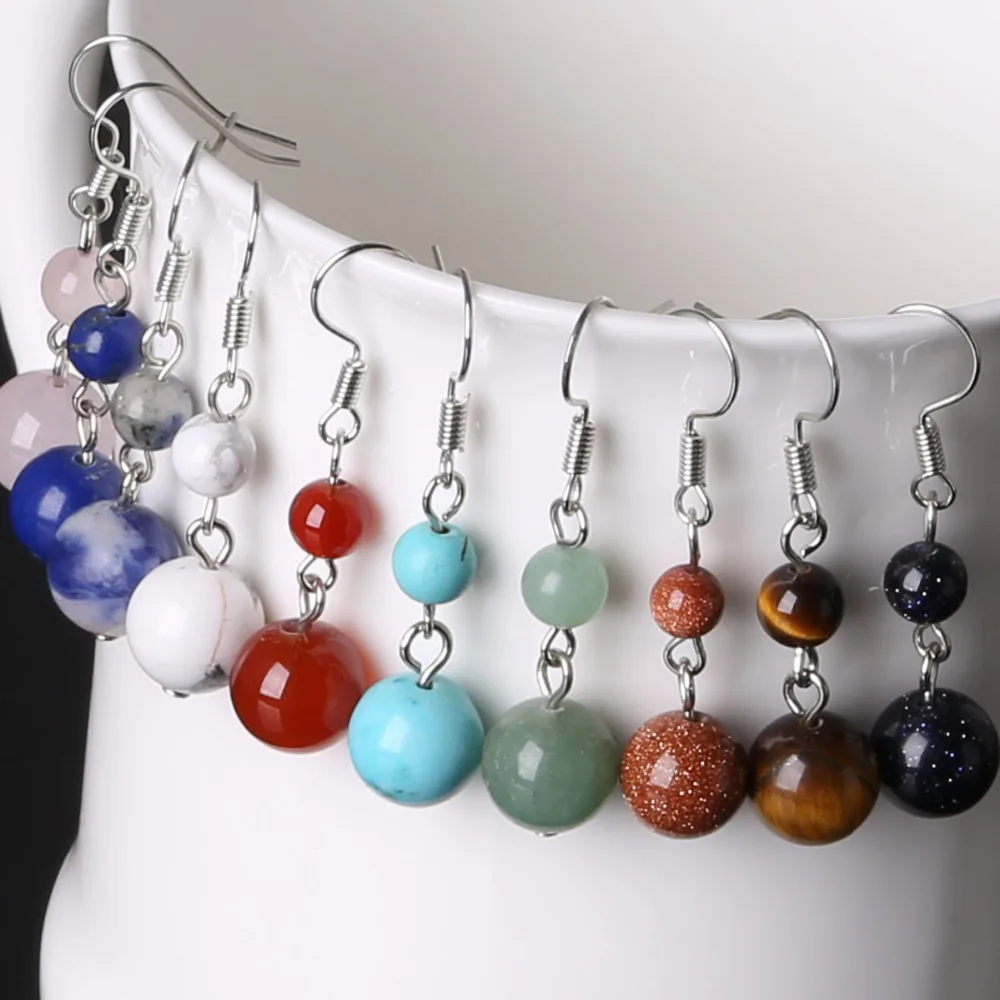 

Trendy Elegant Dangle Earrings With Natural Stone Beads Earring Crystal Pendant Drop Earrings For Women Fashion Jewelry