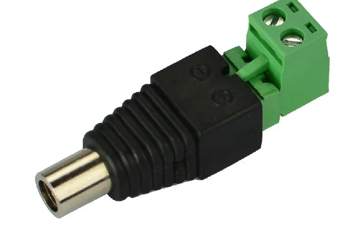 High quality 100 PCS Pluggable DC power plug head Female head monitoring camera thumb 12 v low voltage connector 5.5*2.1MM