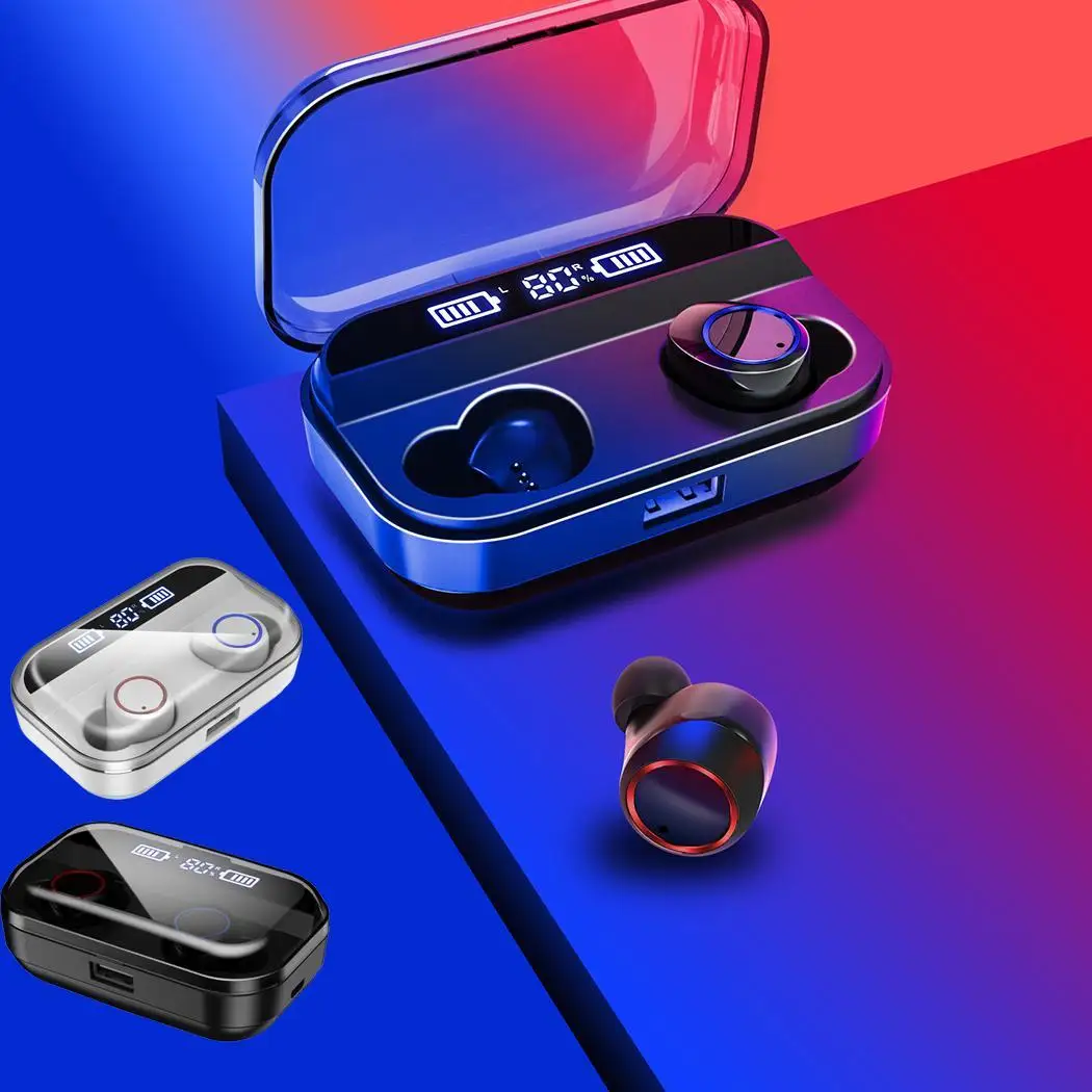 

Wireless Earbuds in-Ear Bluetooth 5.0 Headset bilateral stereo with about 2 hour 25M 4000 mAh Charging Case