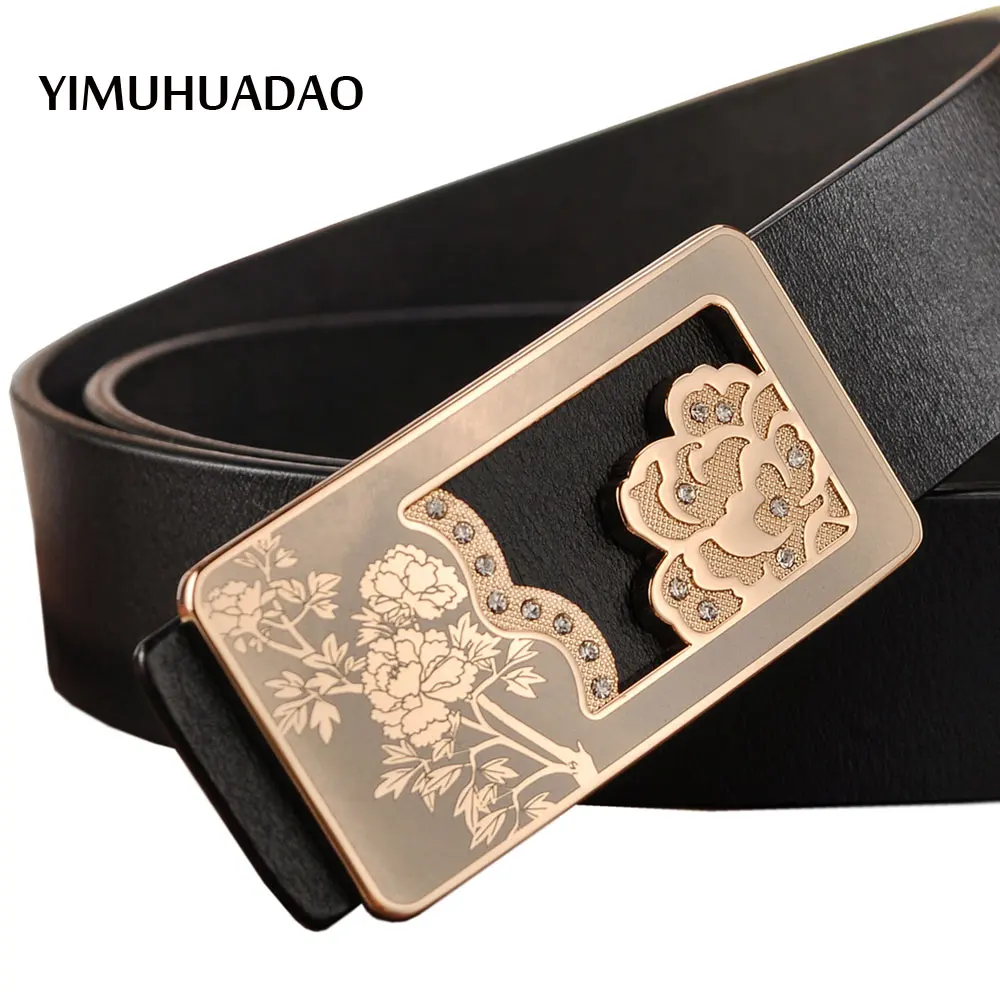Genuine Leather Women's Belts Jeans Top Female New Designer Belt for