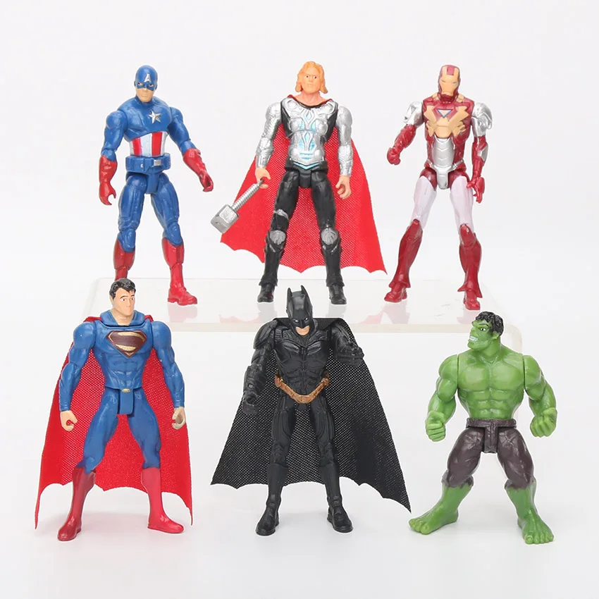 

10.5cm Marvel Toys The Avengers Figure Set Superhero Batman Thor Hulk Captain America Action Figure Collectible Model Doll