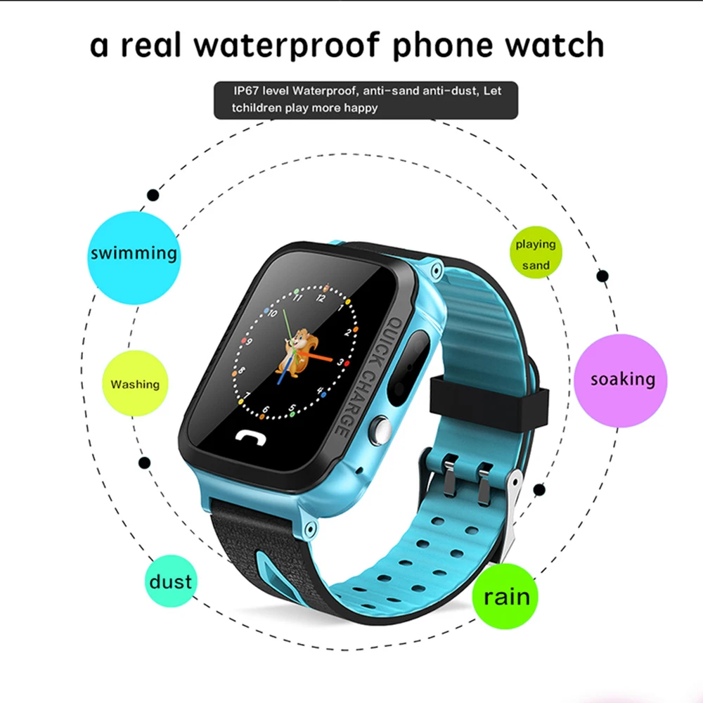  Kinder Smart Uhr Telefon GPS Tracker SIM Karte SOS Anruf smartwatch LBS position für Kind Android i