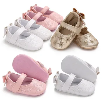

Pudcoco Baby Shoes Kids Crib Shoes Newborn Baby Boy Girl Floral Shoes PU Leather Sneakers Toddler Prewalker Trainers 0-18M