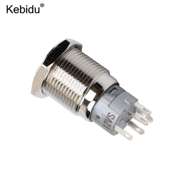

kebidu 10pcs/lot Led 12V 16mm Waterproof stainless steel ON-OFF Metal Push Button Latching 4 Color