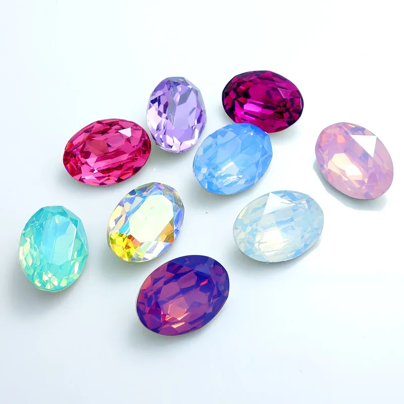 

Mixed color oval ELEMENTS Resin rhinestones loose beads jewelry making DIY 10mm14mm18mm25mm