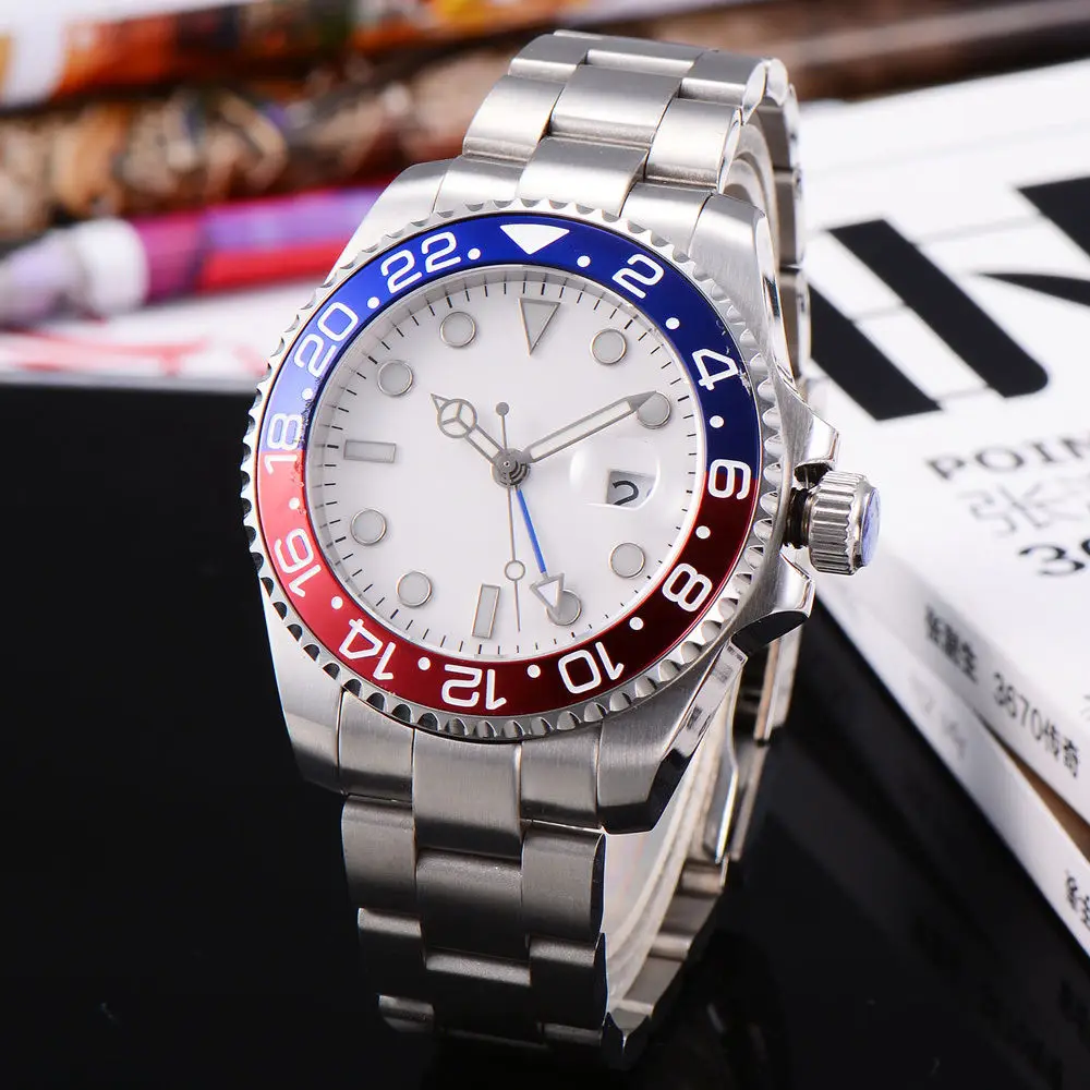 Sapphire Glass GMT Watch Automatic Men 