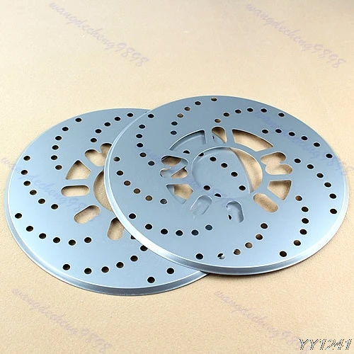 

- Silver Aluminium Disc Vehicle Decorative Brake Rotor Cross Drilled Cover 2Pcs
