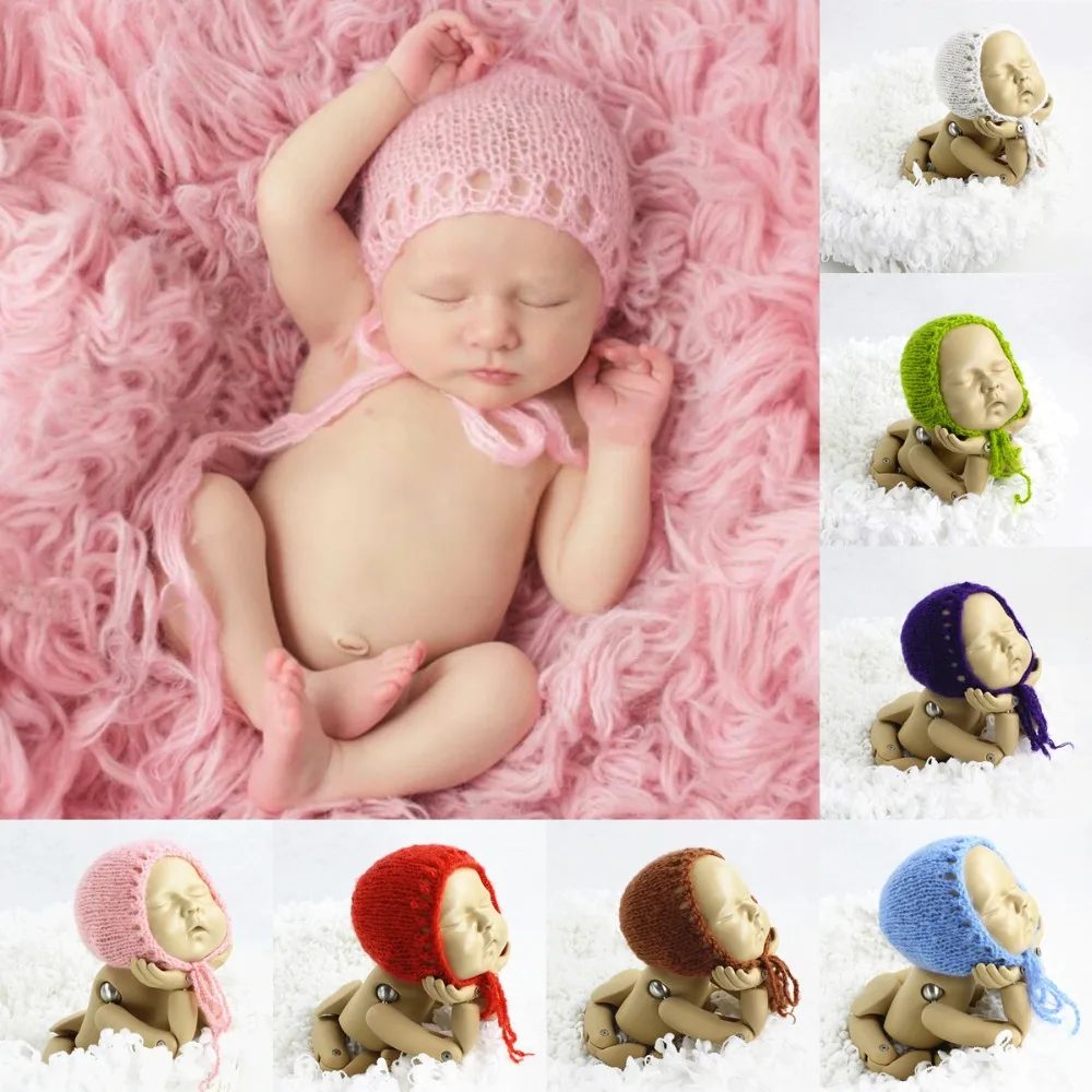

Newborn Baby Photography Props Soft Mohair Hat Baby Hats Caps Newborn Knit Cap Infant Photo Props Baby Photography Accessories