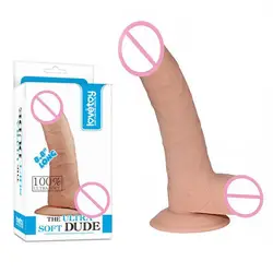 TPE Реалистичные Ультра мягкий Dude фаллоимитатор с присоской большой пенис для лесбиянок для женщин мастурбация игрушки взрослых секс