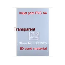 Прозрачный ID карты печать материал, пустой струйный принтер ПВХ листы A4, 50 наборов, с переключением между дальним и Бортовая печать, 0,43 мм толщиной