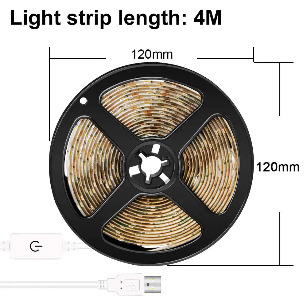 Регулируемая светодиодная лента Водонепроницаемый шкаф лампа USB светодиодный ТВ свет ленты 5 V СВЕТОДИОД световая лента тыловая - Испускаемый цвет: 4m 240leds