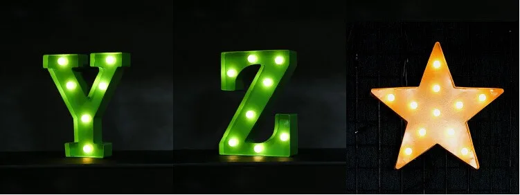 Letreiro de Led Sinal de Luz para Cima Cima do Vintage Letras de Plástico Queda de Potência. Boa Qualidade Letras do Vintage Alfabeto Luz Interior 9 Boa qualidade Letras Letreiro de LED Sinal