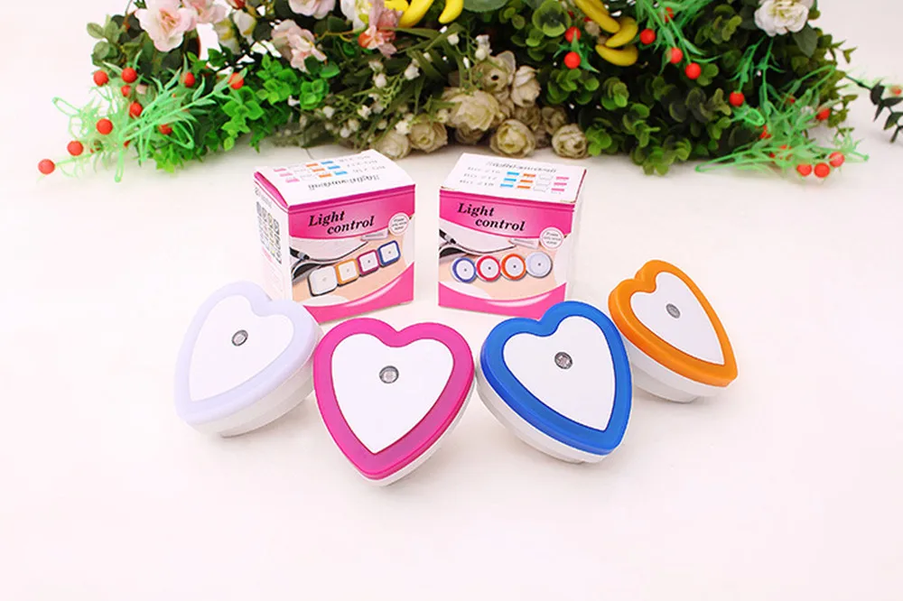 SuperNight Heart AC LED Night Light Intelligent Light Control Sensor Corridor Stairs Bedroom Bedside Toilet Home Decor Wall Lamp (18)