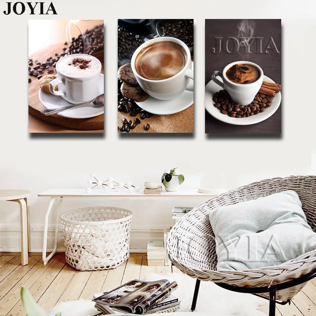 3 Piece Modern Coffee Canvas Art Painting Pictures Bean Wall 3 Piece Modern Coffee Canvas Art Painting Pictures Bean Wall For Living Room Cuadros