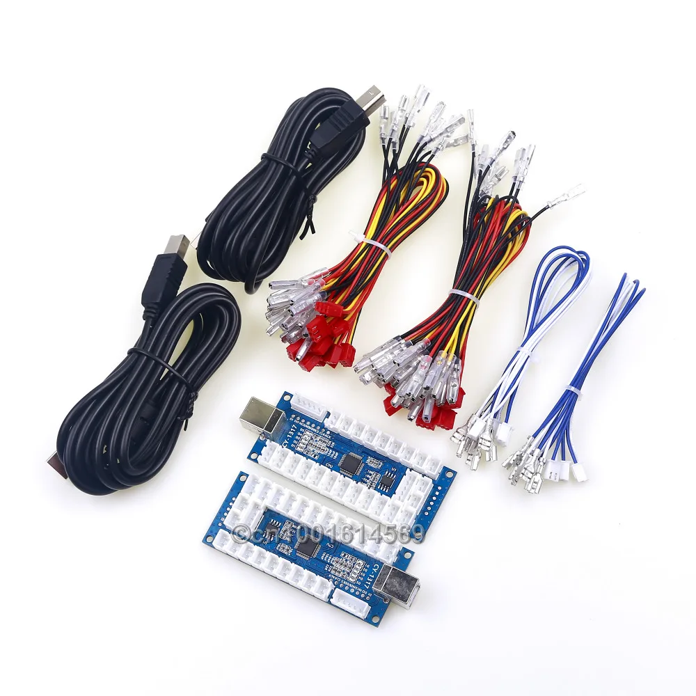 

2 Player Arcade Machine 4 In 1 USB Port Encoder To XBOX 360 For Windows For PS3 Game & LED Push Buttons Raspberry Pi 1 2 3 Games