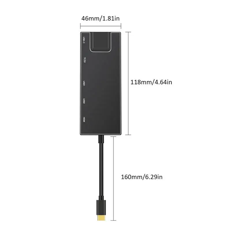 Горячая-7 в 1 многофункциональная док-станция типа C к Hdmi + 2 порта Usb 3,0 Sd/Tf кард-ридер гигабитный сетевой порт Pd концентратор док-станция