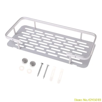 

2019 High quality 1 Tier Wall Mounted Bathroom Shelf Shower Rack Shampoo Soap Holder Hanger