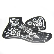 1 шт правые трафареты для татуировок хной для ног краска для тела, большой цветок Аэрограф Для блесток трафареты мехенди шаблоны 24*16,5 см S408R