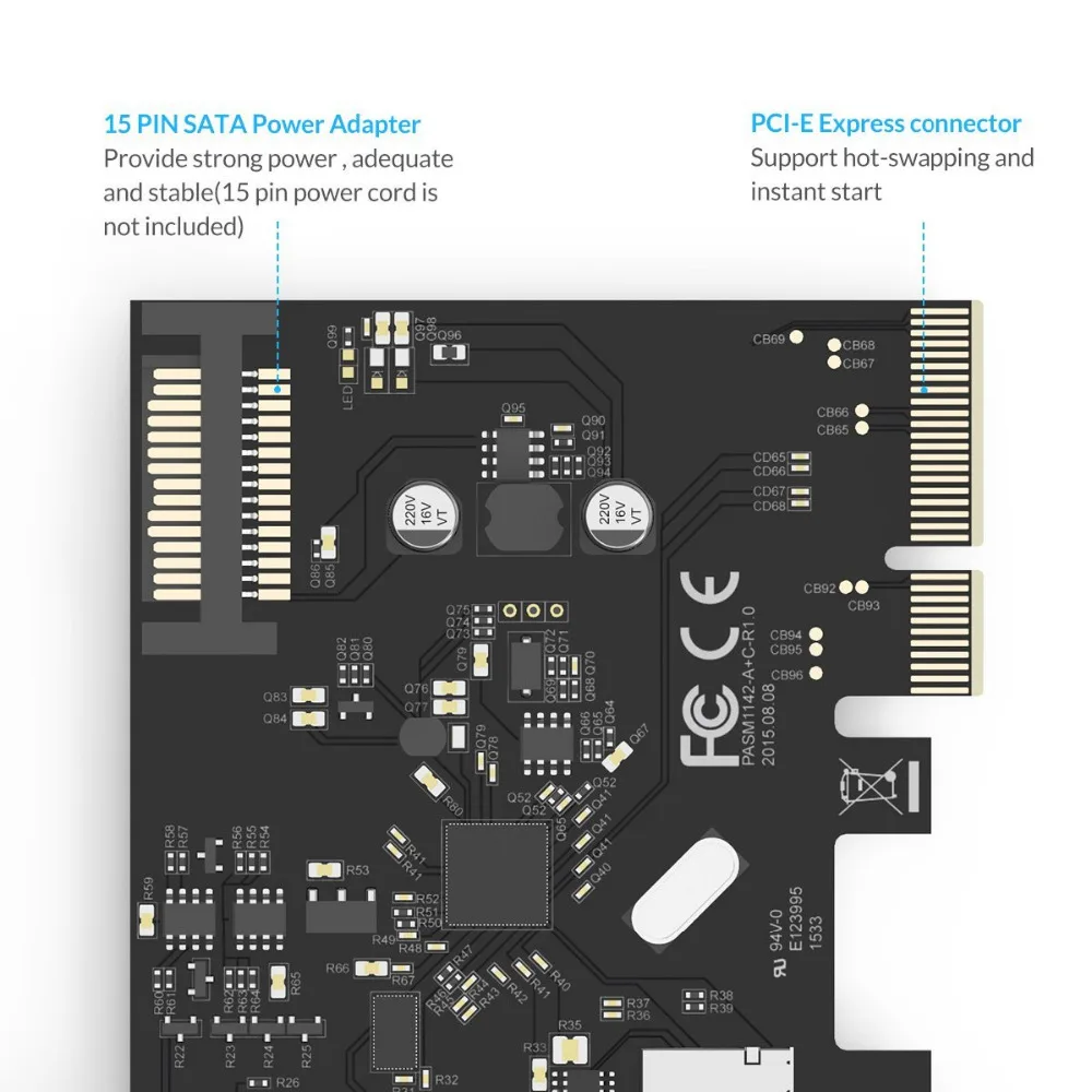 ORICO PA31 AC настольный компьютер 2 Порты и разъёмы PCI E на USB3.1 Тип C Dual сетевая карта