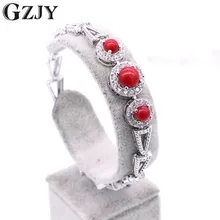 GZJY модные Очаровательные Белые золотые цвета красные коралловые и AAA циркониевые браслеты для женщин Свадебные украшения для вечеринок