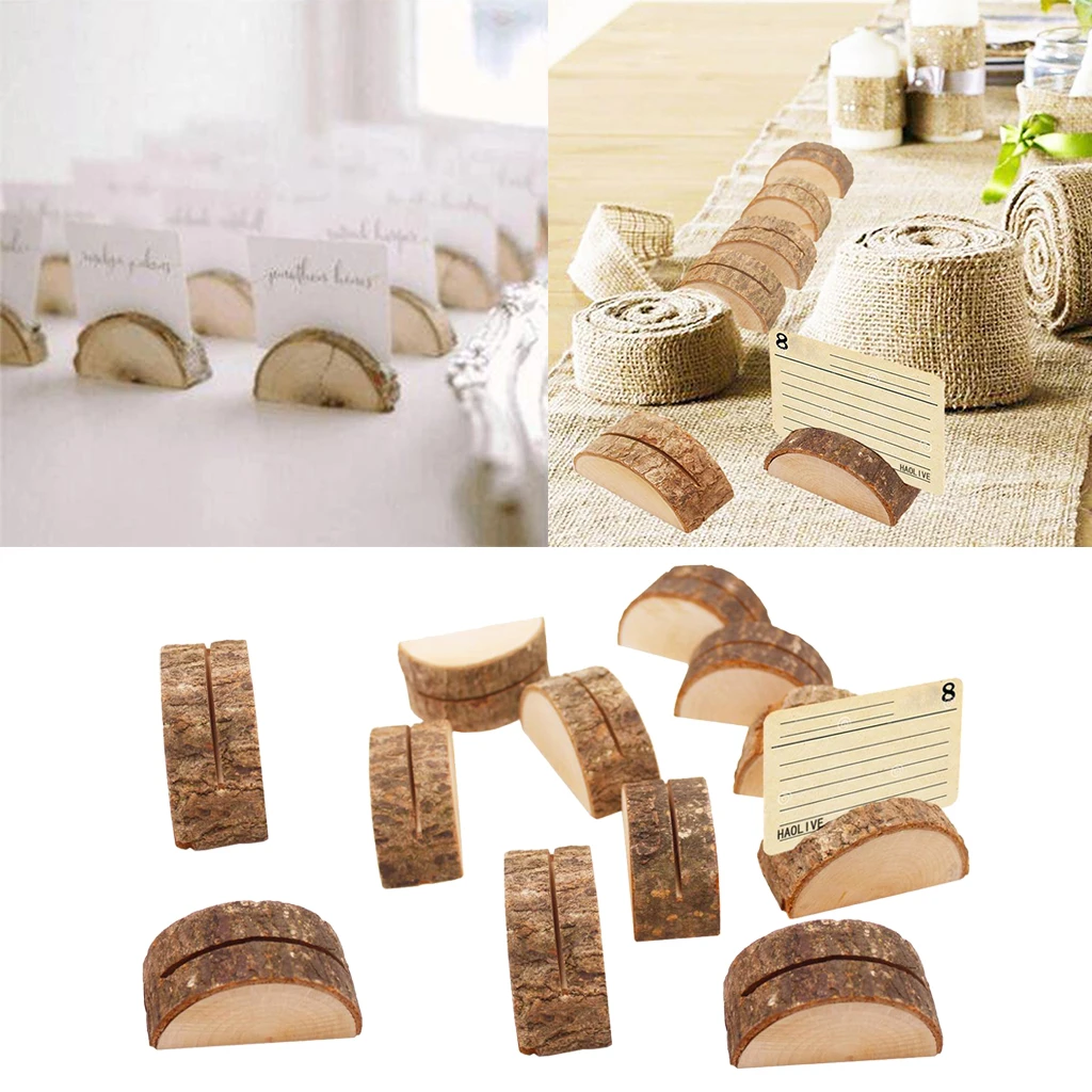 120pcs Wedding Place Wooden Card Holders Table Number Holder Stands for Decorations