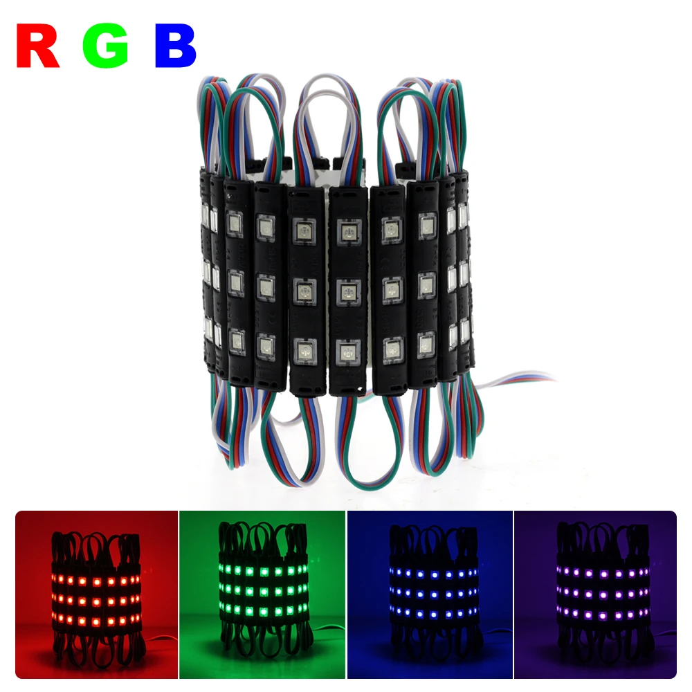 Светодиодный модуль 3 светодиода высокая яркость 5054 / RGB 5050 DC12V водонепроницаемый