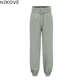 

NIKOVE 2019 New Women's Trousers Fashion High Waist Loose Bloomers Spring Autumn Women's Pants Size S-XL