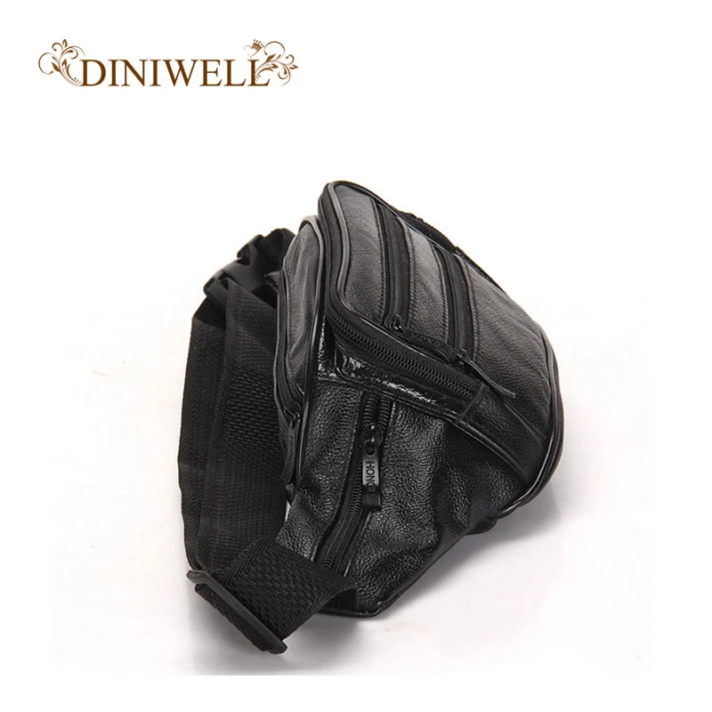 DINIWELL الأزياء جلد طبيعي الرجال متعددة الوظائف السفر أكياس مضحك الصدر حزمة الرجال الخصر حزمة hiqh جودة الرجال الخصر حقيبة