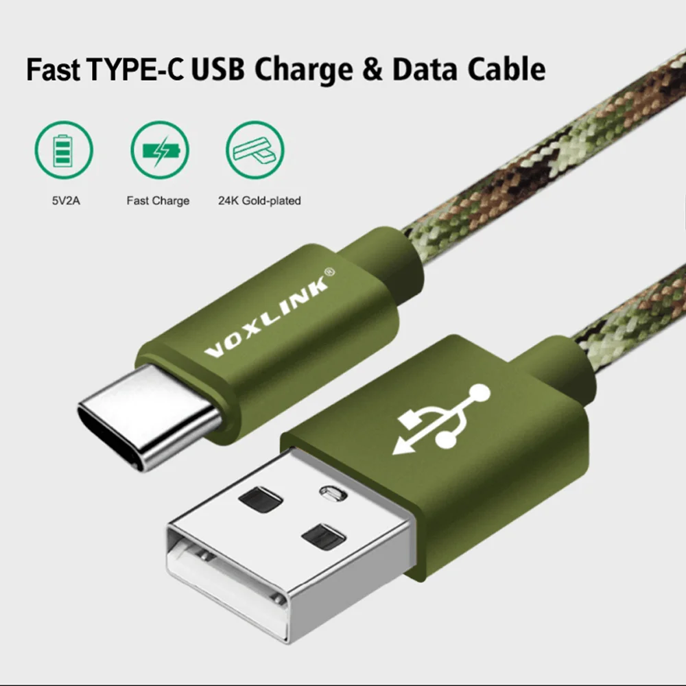 VOXLINK usb type C кабель для быстрой зарядки usb c кабель для передачи данных type-c зарядное устройство для samsung S8 S9 Note 9 8 Xiaomi mi8 mi6 зарядный кабель