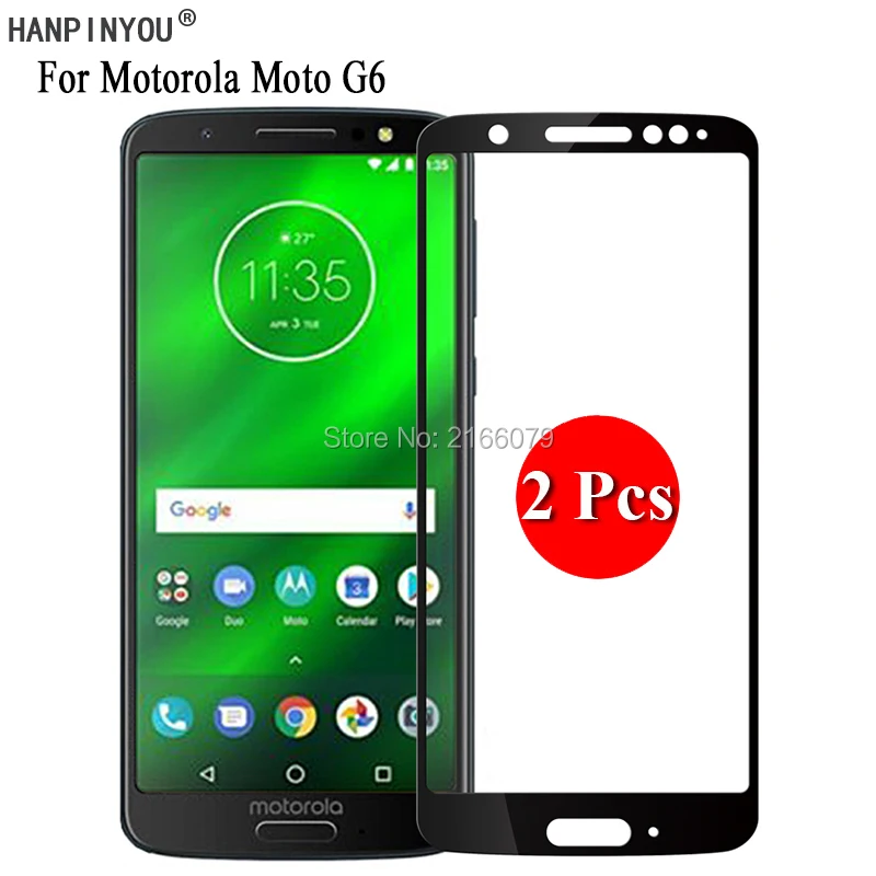 2 Pcs/Lot For Motorola Moto G6 G 6 6th Gen 5.7&quot Full Cover Screen Protector Tempered Glass Protective Film + Clean Tools | Мобильные