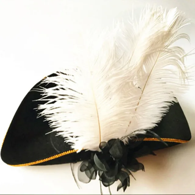 Fun Feather Royal Court Top Hat Adults Men Pirates Hats Cosplay