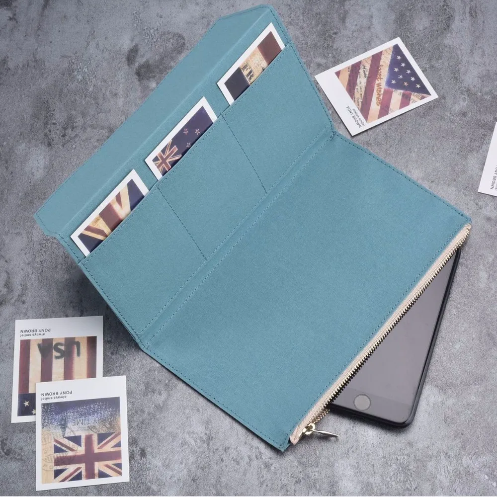 Koop Canvas Doek Rits Pouch Pocket Lederen Gebonden Notebook Planner Accessoire Regelmatige Paspoort Opbergtas Map Briefpapier