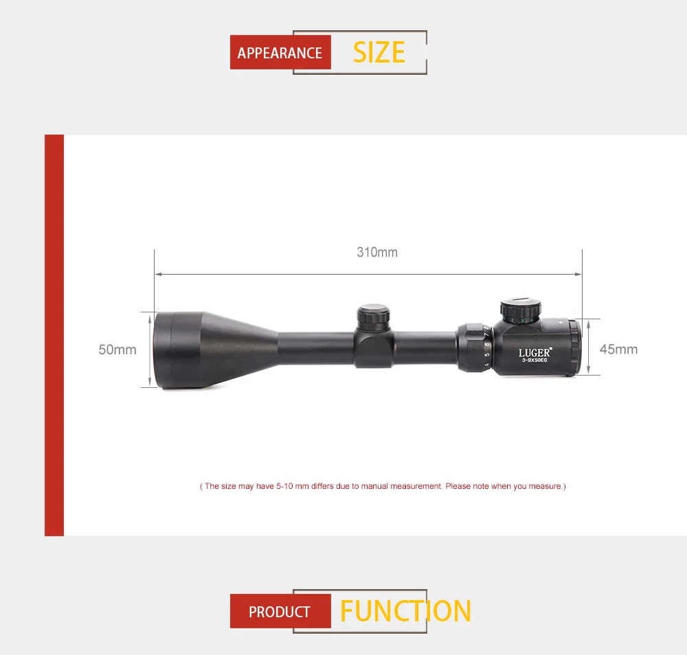 3-9X50 EG спортивный охотничий винтовочный оптический прицел красный зеленый освещенный точечный элемент для пневматическое оружие с 11 20 мм