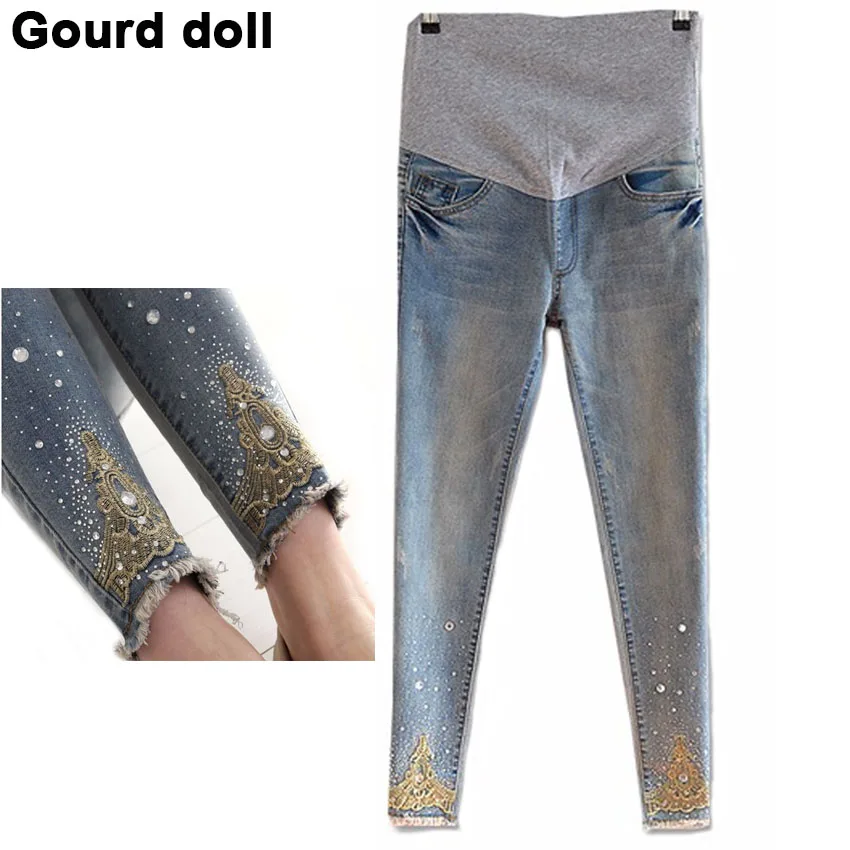 Maternity pregnancy jeans Twill maternity jeans Regular pants for pregnant women Elastic waist jeans pregnant pregnancy clothes