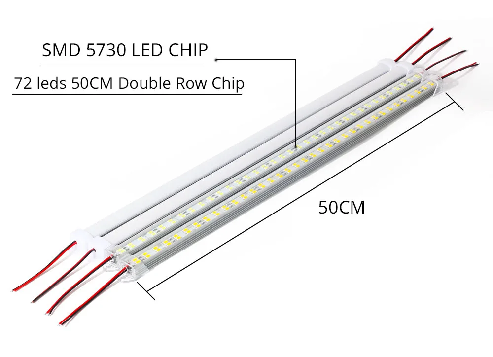 Excellux 10 шт. 12 В 5730 светодиодный барный светильник двухрядный чип 72 светодиода высокая яркость для кухонного шкафа светильник задний светильник ing украшение