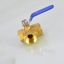 " BSP внутренняя резьба l-порт Трехходовой латунный шаровой кран для воды, нефти, воздуха, газа
