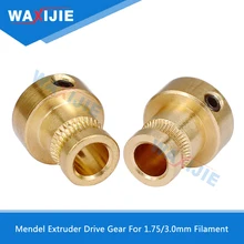 10PCS/Lot Driver Gear Feed Wheel Brass Extrusion Wheels Bore 5mm For Mendel Extruder 1.75/3.0mm Filament Reprap 3D Printer Parts