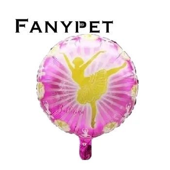 

50pcs 18inch Round Sparkles Ballerina Ballet Dancer Girls Foil Helium Balloons Happy Birthday Party Decorations Supplies Globos