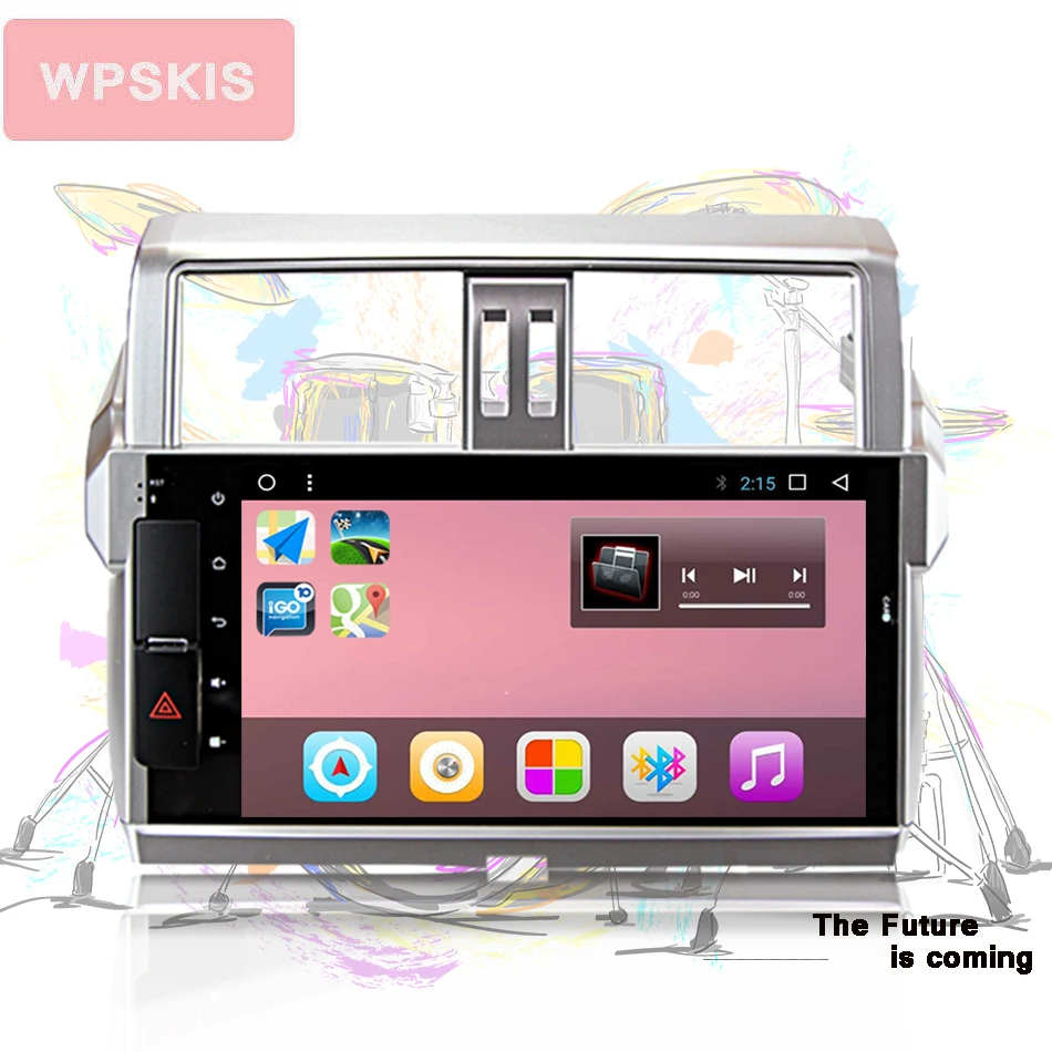 Best 10.1" Android 9.0 head unit for Toyota Prado 150 2014 2015 2016 2017 1024*600 Octa Core AUX gps navigation car dvd player System 0