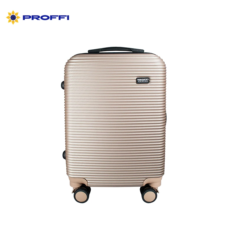 Fashionable suitcase PROFFI TRAVEL PH8858beige S plastic beige with combination lock 4680477017914 on wheels