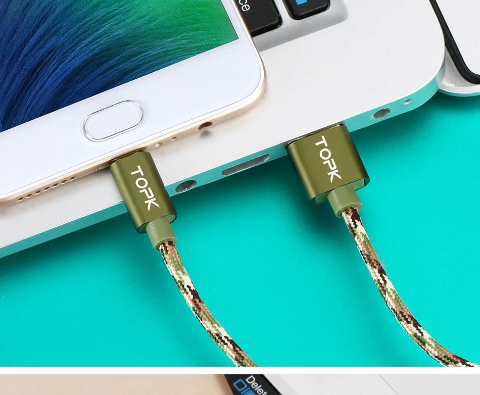 TOPK [3-Pack] Micro USB кабель 2A Быстрая зарядка мобильный телефон кабель синхронизации данных для Xiaomi Redmi 4X samsung Galaxy S7 Кабель зарядного устройства