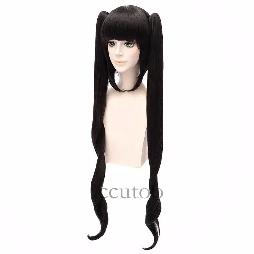 Ccutoo 120 см черный длинный синтетический парик это неправильно, чтобы попробовать подобрать девушки в подземелье Hestia косплей парик с чипом хвостики
