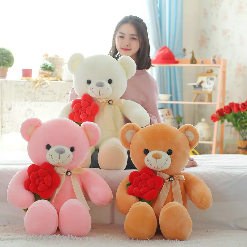 

1pc 80cm Lovely Plush Rose Teddy Bear Stuffed Cute Large Animals Doll Toy Teddy Bear Toys Lovers Gifts Valentine's Day Gifts