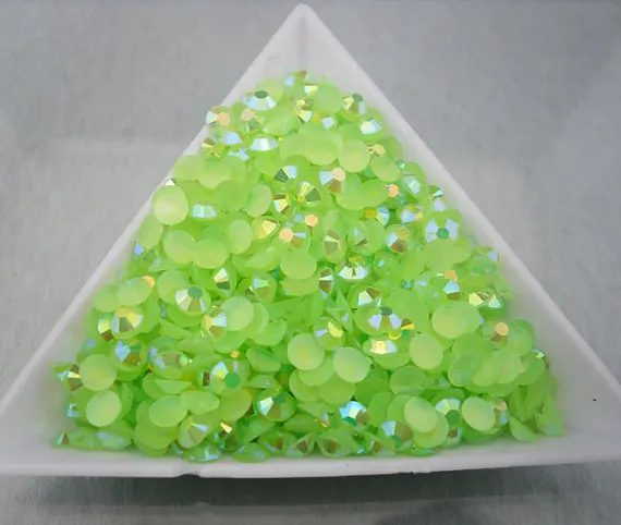 

3mm, 1500pcs/Bag Lime Green AB jelly DMC Hot Fix FlatBack Rhinestones,machine cut iron-on garment crystal stone gliters