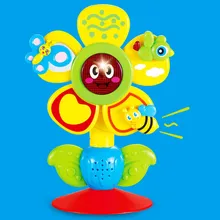 תינוק צעצוע שמש פרח גלגל ענק רעשן צעצוע עגלת כיסא אוכל עם יניקה כוסות צעצועים חינוכיים לתינוקות(China)