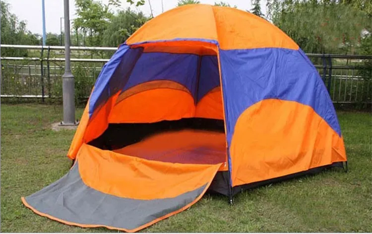 3-5 человек монгольская юрта палатка двойной слой водонепроницаемый складной Кемпинг Рыбалка Палатка москитная сетка семья путешествия четыре сезона палатка - Цвет: Коричневый